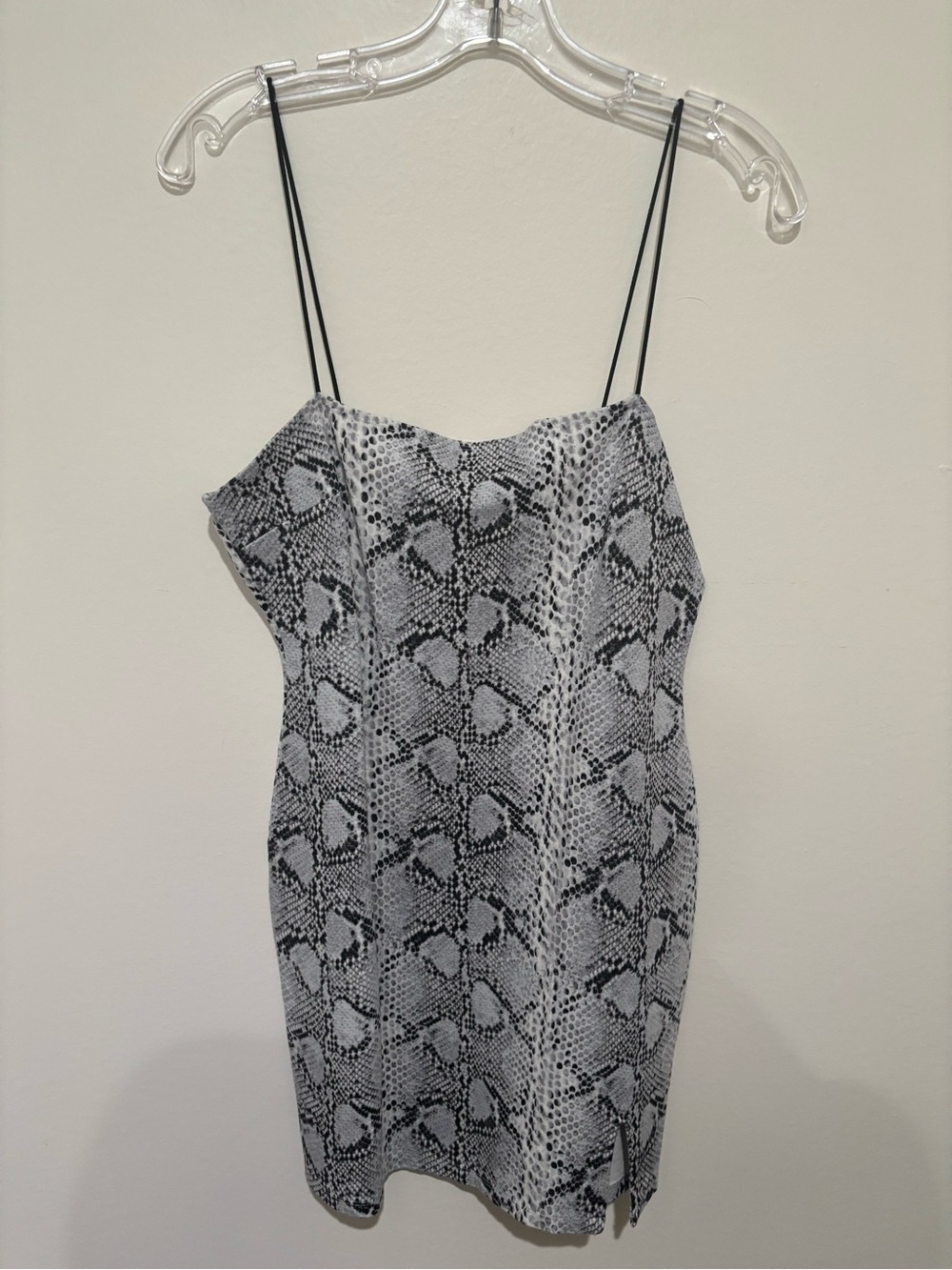 Snake Print Dress with Thin Straps